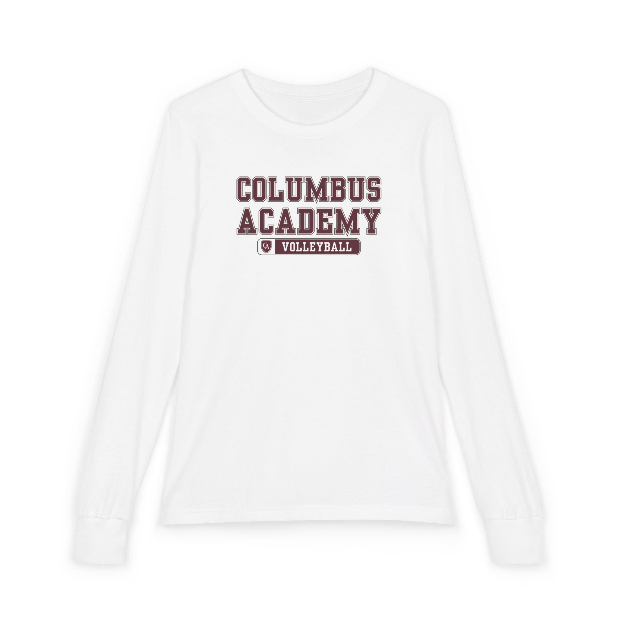 Youth Columbus Academy Volleyball Graphic Bella + Canvas Long Sleeve Soft Tee