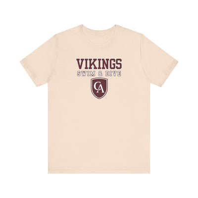 Adult Unisex Columbus Academy Vikings Swim & Dive Graphic Short Sleeve Bella + Canvas Soft Tee