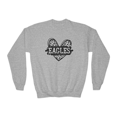 Youth Eagles Animal Print Heart Graphic Sweatshirt