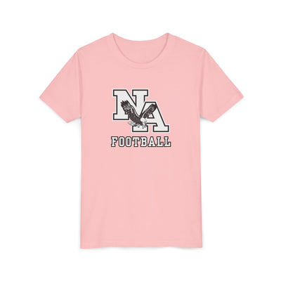 Youth Classic Logo White Football Graphic Short Sleeve Soft Tee