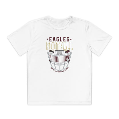 Youth Eagles Maroon Hype Helmet Graphic Short Sleeve Performance Tee