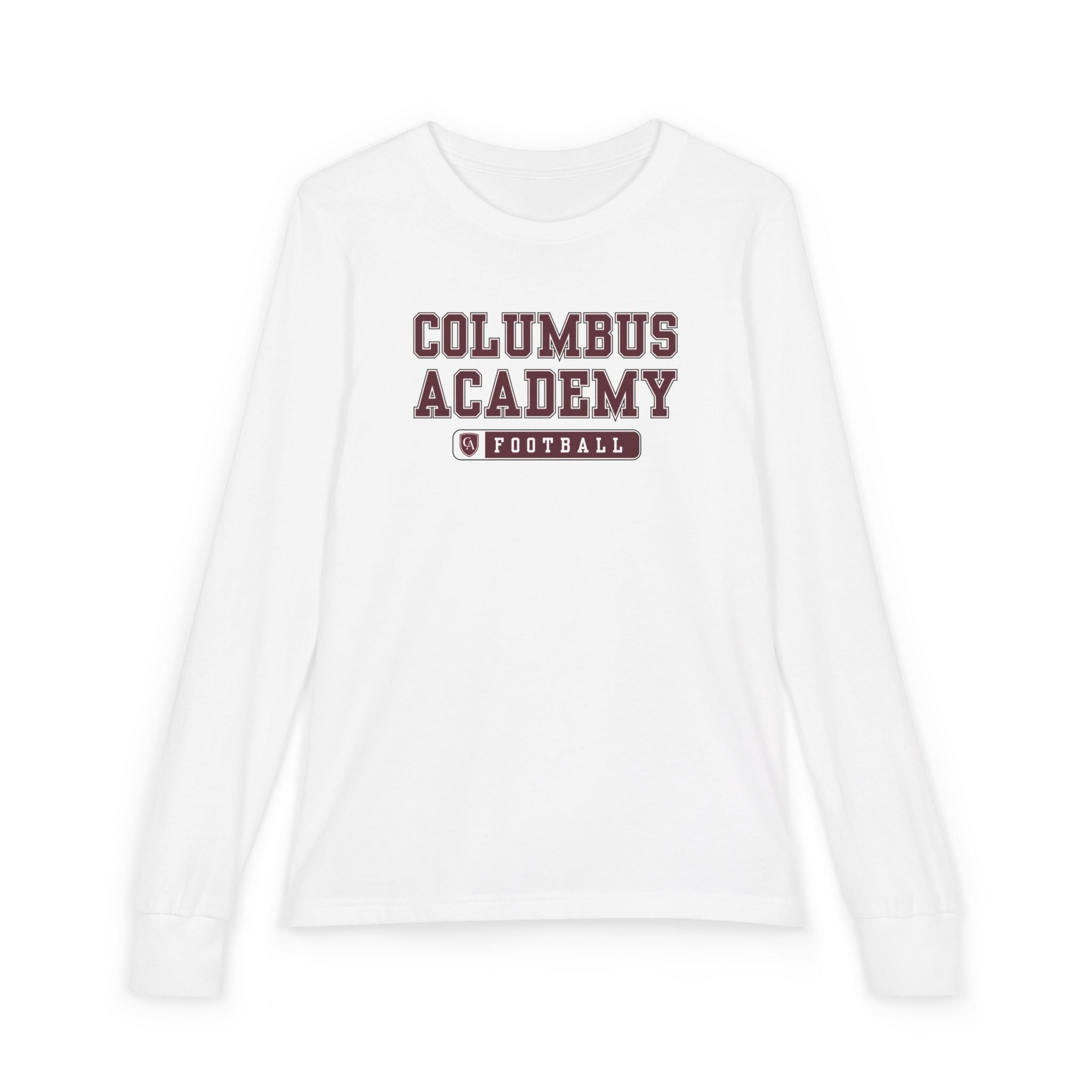 Youth Columbus Academy Football Graphic Bella + Canvas Long Sleeve Soft Tee