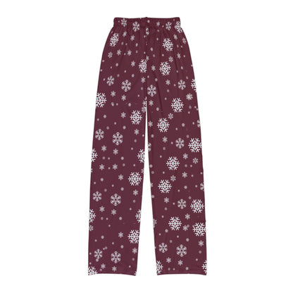 Youth Columbus Academy Vikings Spirited Snowflake Maroon Printed Pajama Pants