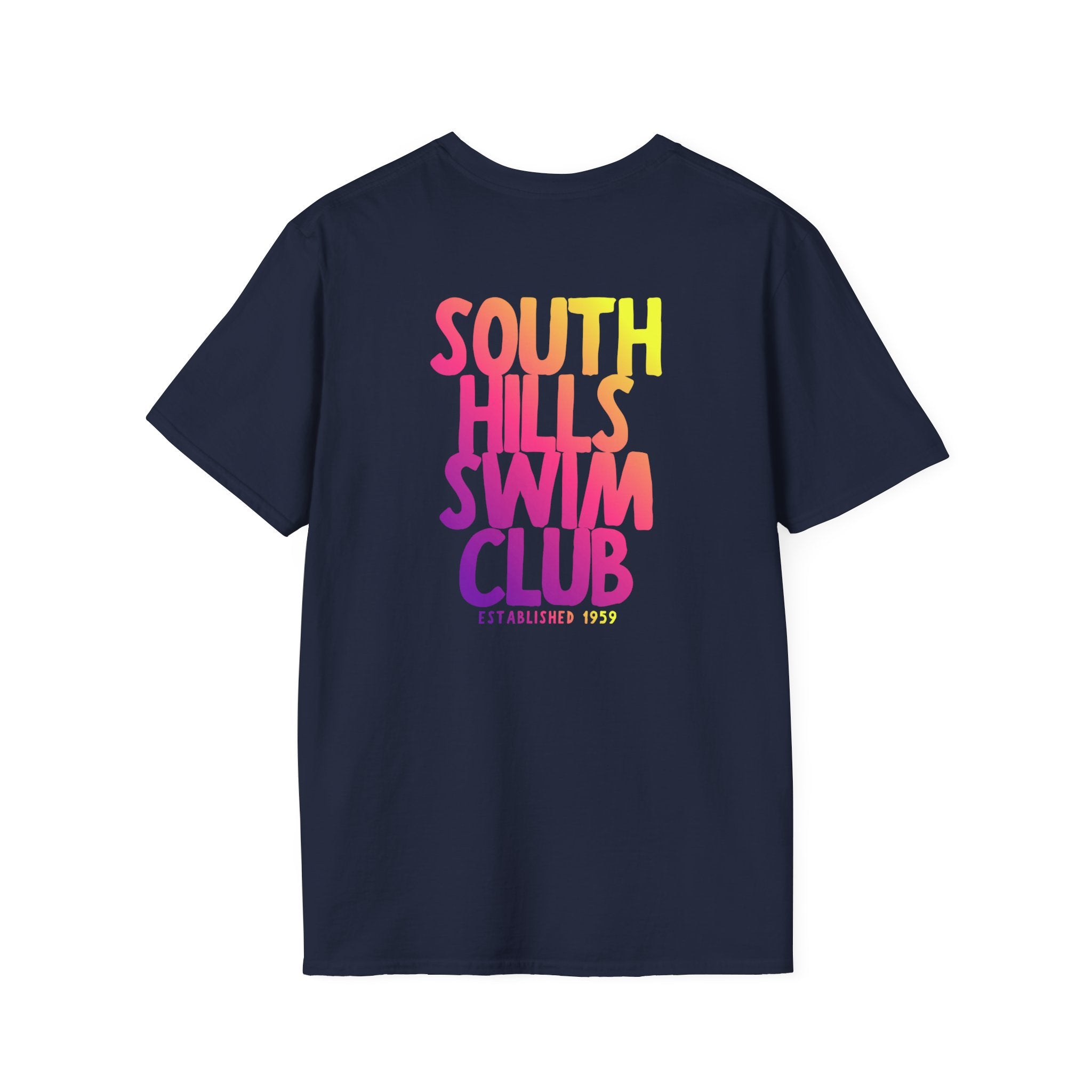 Adult Unisex South Hills Swim Club SHSC Ombre Graphic Short Sleeve Gildan Softstyle Tee