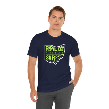 Adult Unisex Realize Possibility Support Independence Short Sleeve Soft Tee - Bridgeway Academy