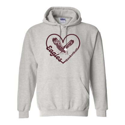 Adult Unisex Eagles Basketball Heart Graphic Hoodie