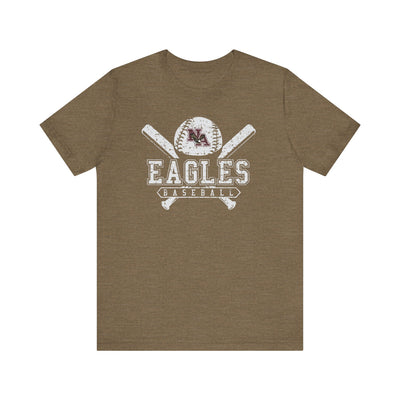 Adult Unisex Vintage Eagles Crossed Bats Graphic Short Sleeve Soft Tee
