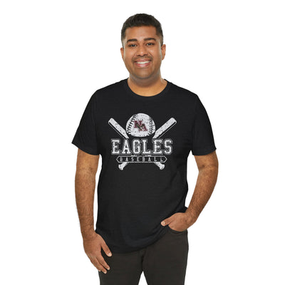 Adult Unisex Vintage Eagles Crossed Bats Graphic Short Sleeve Soft Tee