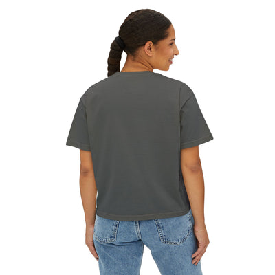 Women's New Albany Vintage Vibes Football Helmet Graphic Boxy Crop Short Sleeve Tee