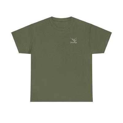 Adult Unisex Heavy Cotton Short Sleeve Tee - White Jennings Logo