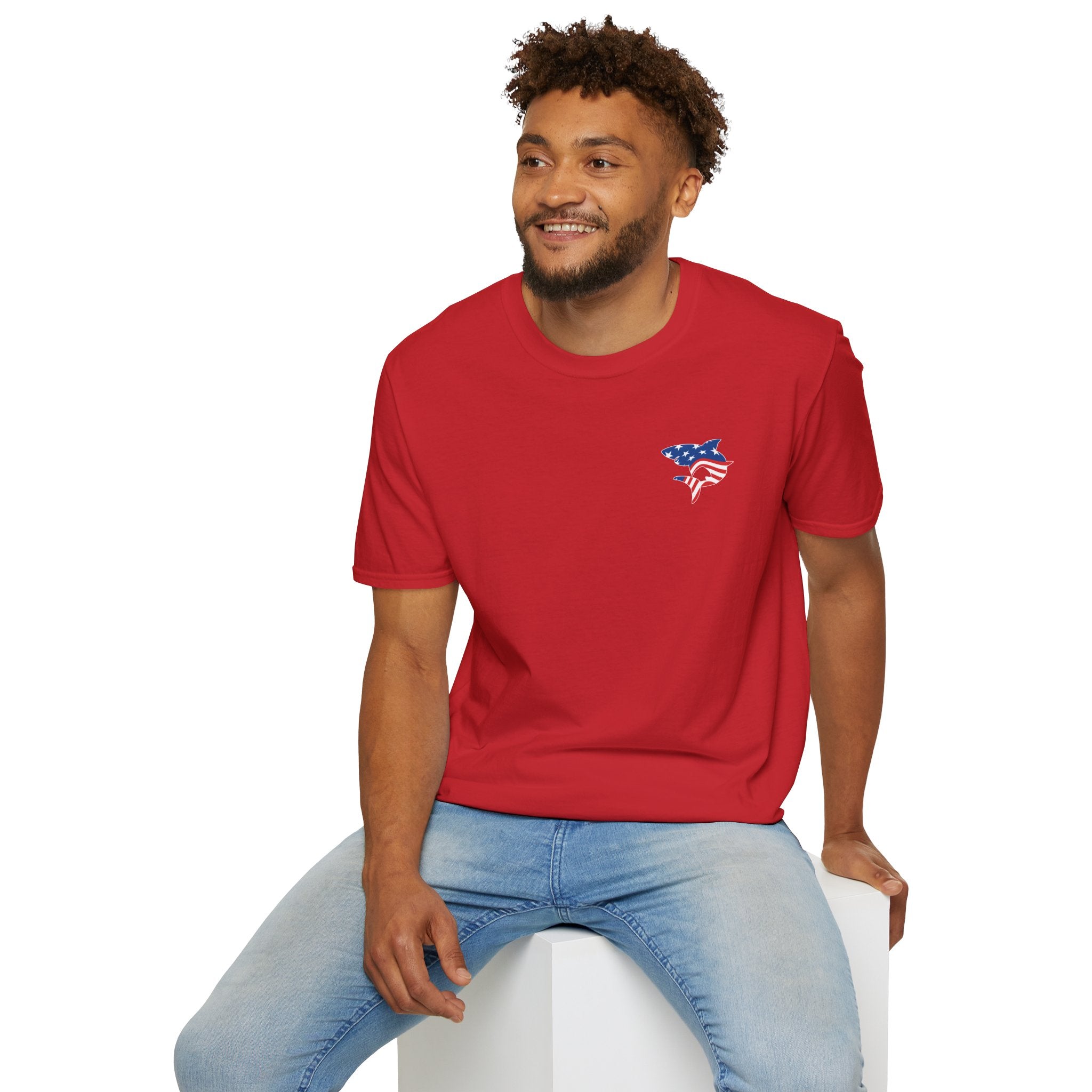 Adult Unisex South Hills Swim Club Patriotic Graphic Short Sleeve Gildan Softstyle Tee