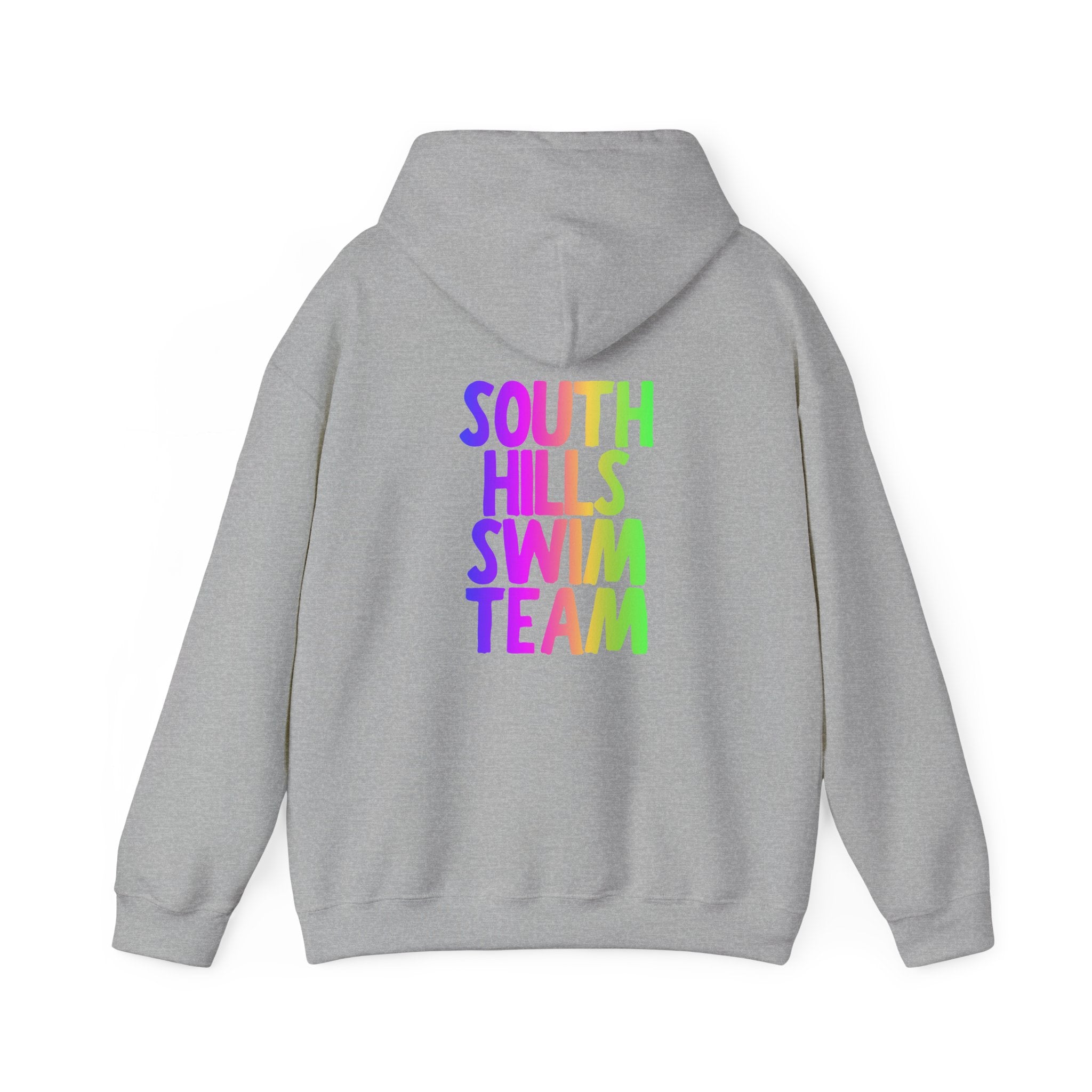 Adult Unisex South Hills Swim Team Neon Rainbow Graphic Hoodie