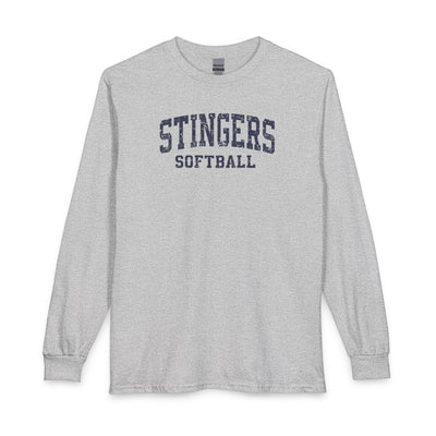 Adult Unisex Stingers Softball Vintage Distressed Graphic Long Sleeve Gildan Tee