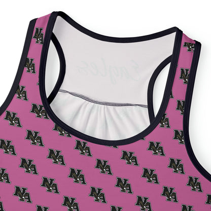 Women's Allover Classic Logo Pink Tank Top - New Albany Eagles