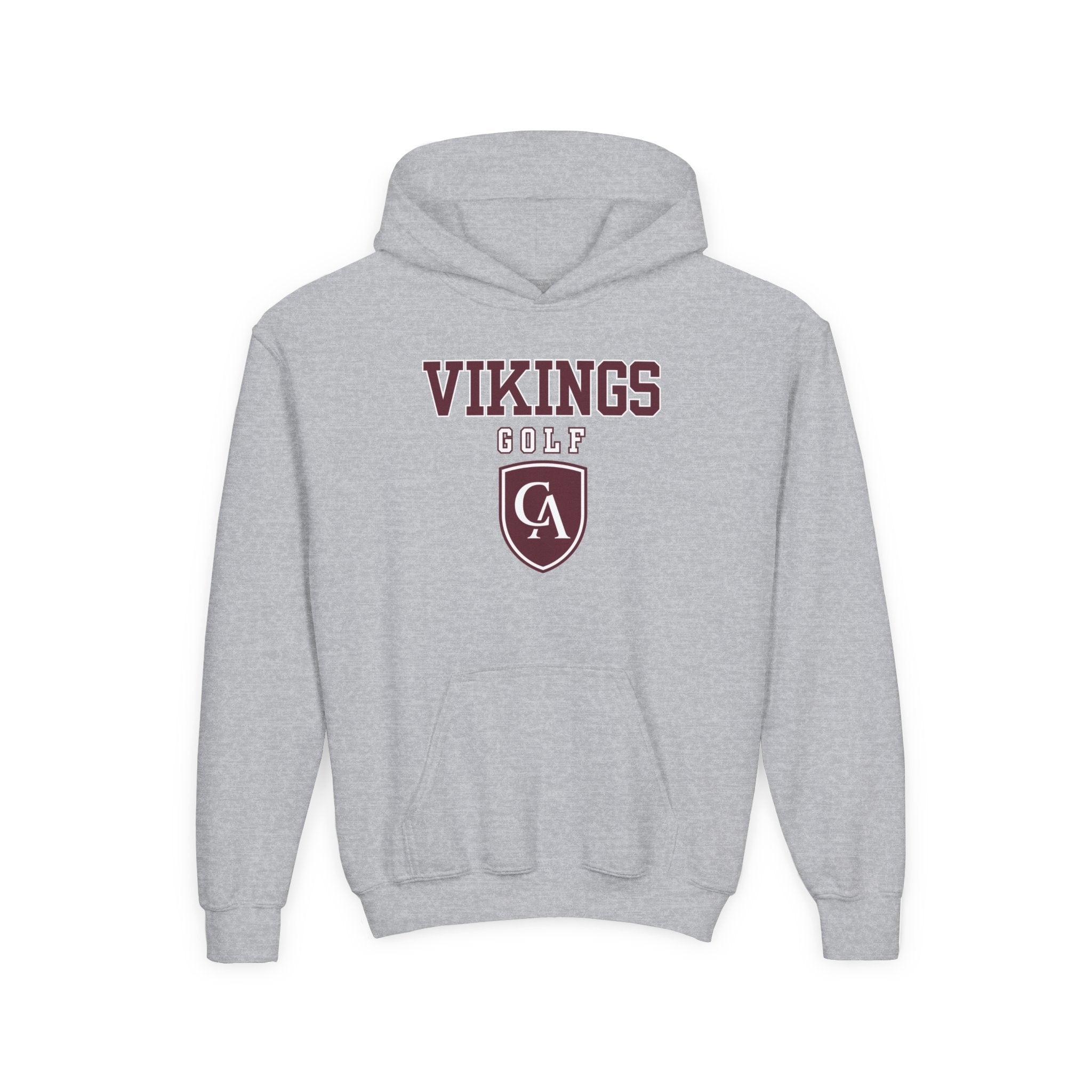 Youth Columbus Academy Vikings Golf Graphic Gildan Heavy Blend Hoodie