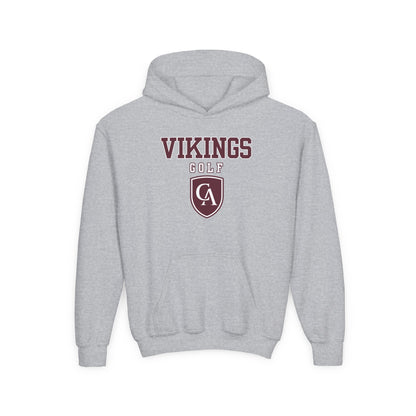 Youth Columbus Academy Vikings Golf Graphic Gildan Heavy Blend Hoodie