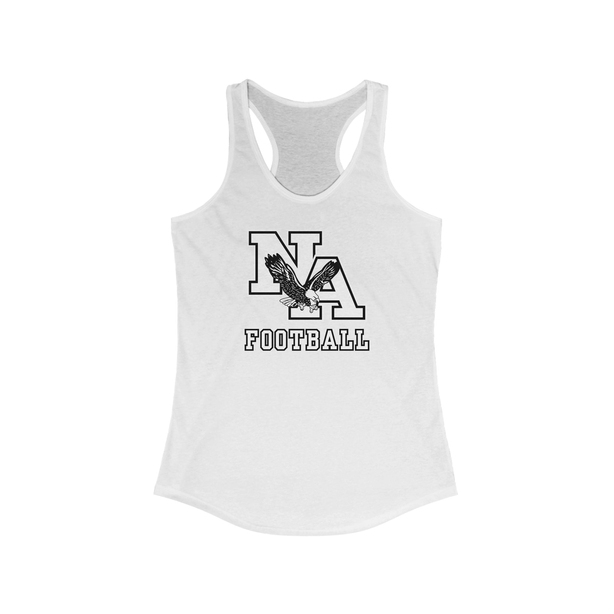 Women's Classic Logo White Football Graphic Racerback Tank
