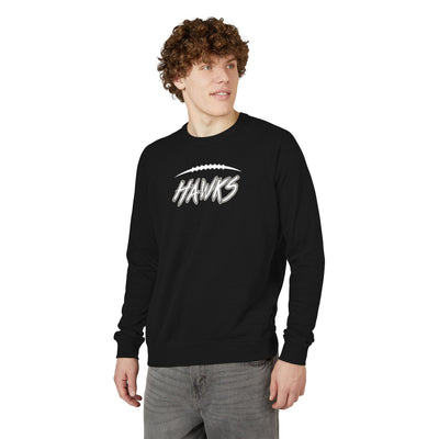 Adult Unisex Westerville Central Fighting Football Hawks Graphic French Terry Raglan Crewneck