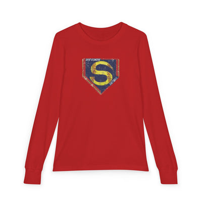 Youth Stingers Softball Distressed Logo Graphic Bella + Canvas Long Sleeve Soft Tee