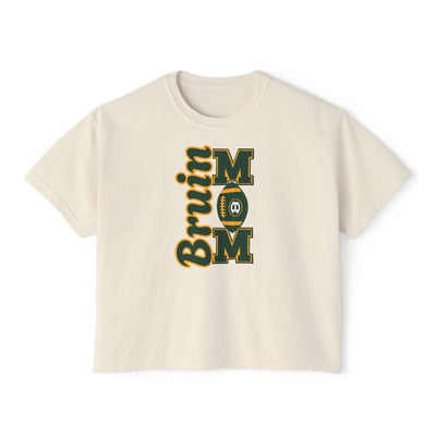 Women's  Bruin Football Mom Graphic Boxy Crop Short Sleeve Tee
