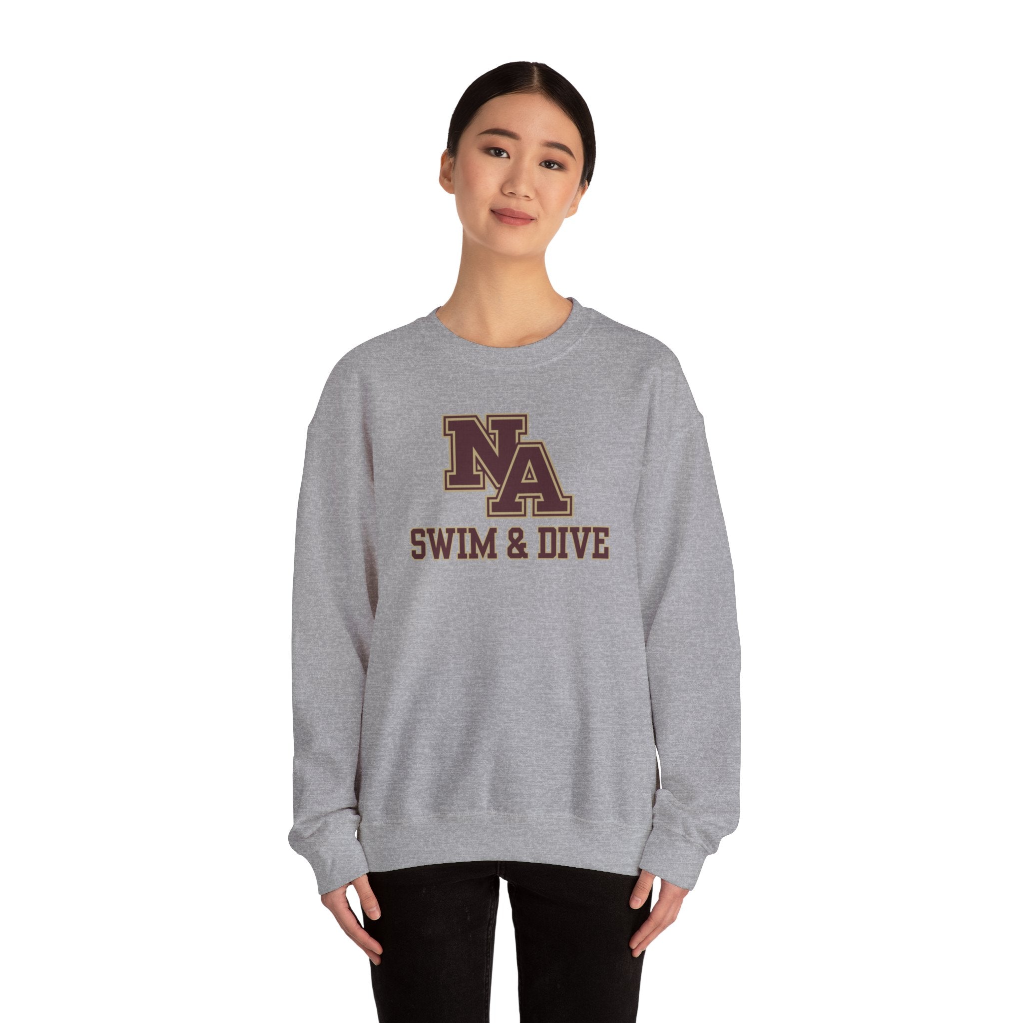 Adult Unisex Swim & Dive Classic Logo with Word Pool Back Graphic Sweatshirt