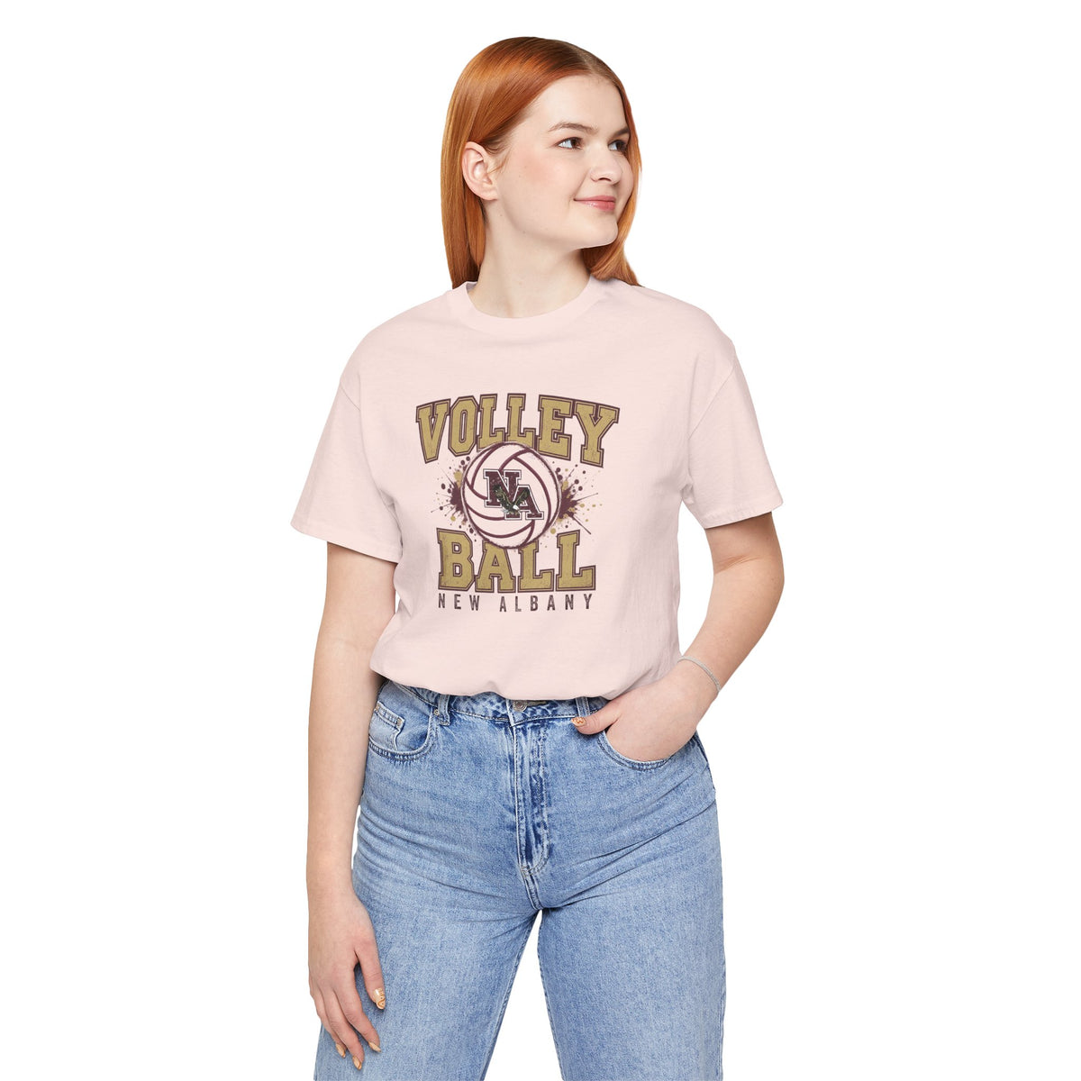 Adult Unisex New Albany Eagles Power Volleyball Graphic Short Sleeve Soft Tee
