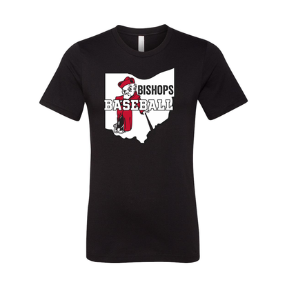 Adult Unisex Ohio Battling Bishops Baseball Graphic Short Sleeve Soft Tee - Ohio Wesleyan University