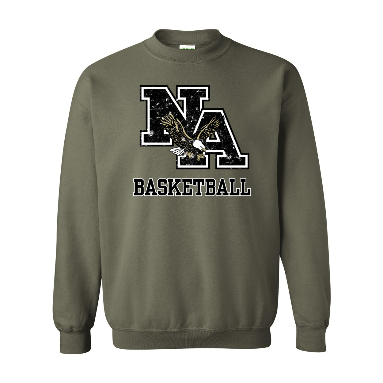 Adult Unisex Vintage Distressed Black Logo Basketball Graphic Sweatshirt