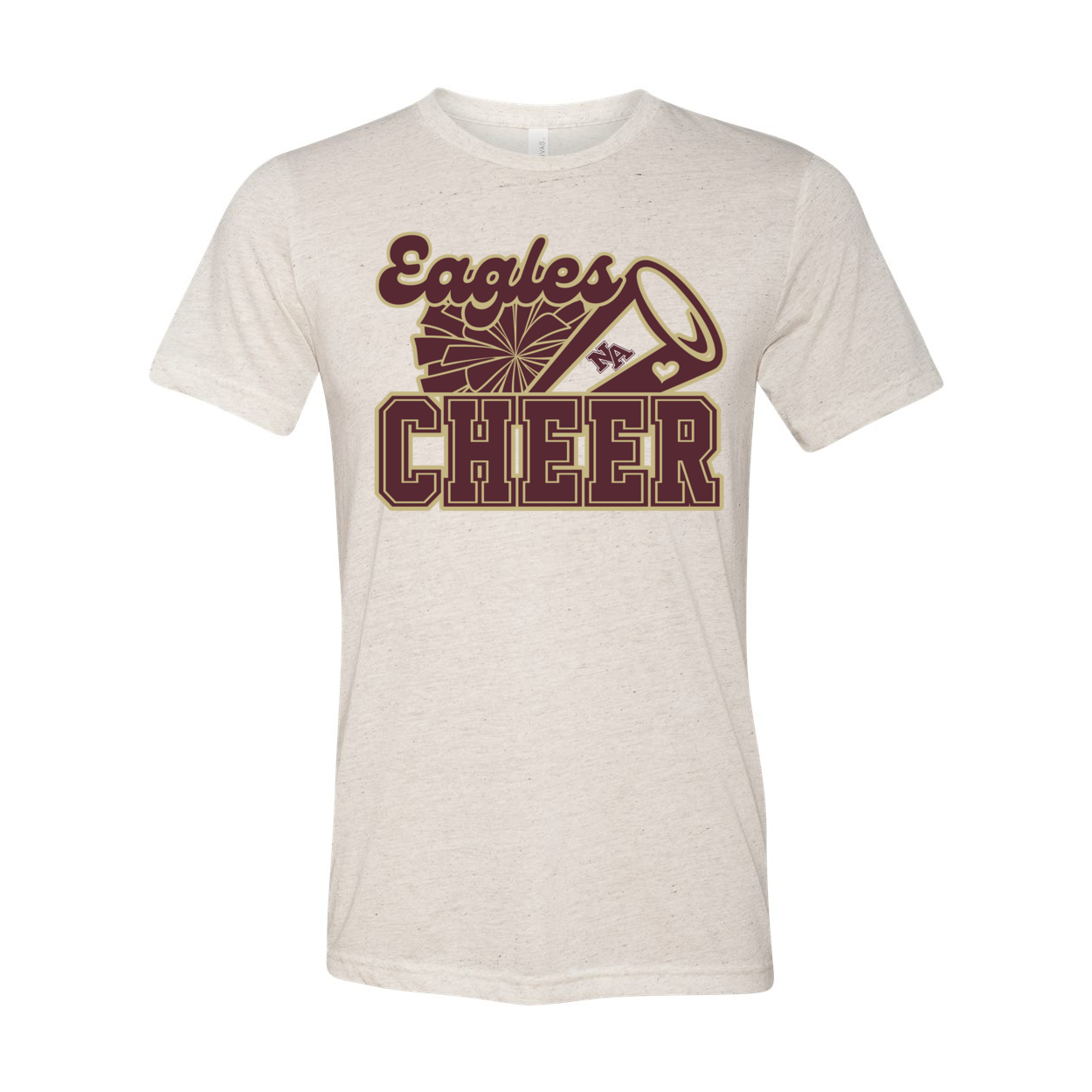 Adult Unisex Super Soft Megaphone Cheer Short Sleeve Graphic Tee - New Albany Eagles