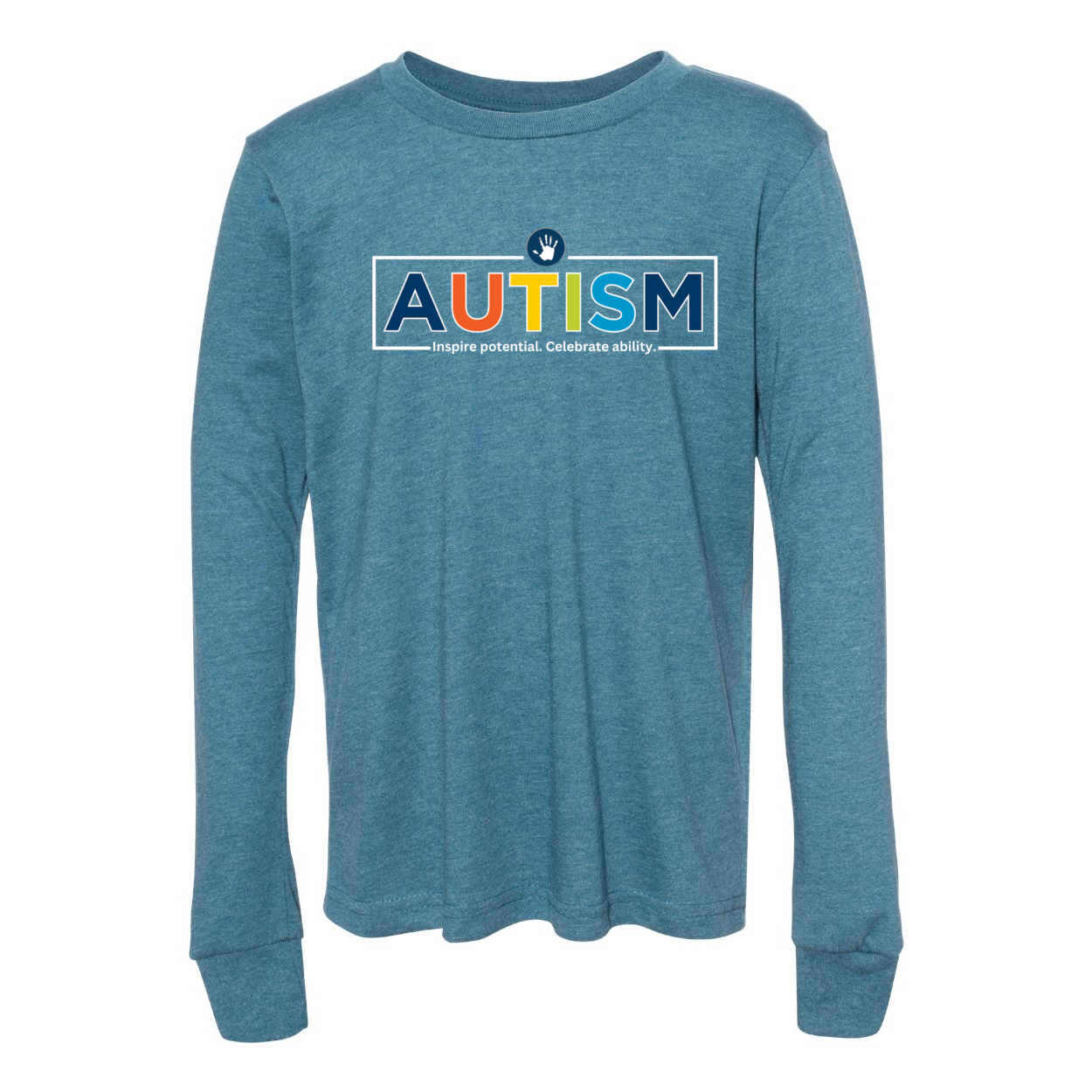 Youth "Autism Inspire Potential Celebrate Ability" Bridgeway Graphic Long Sleeve Tee