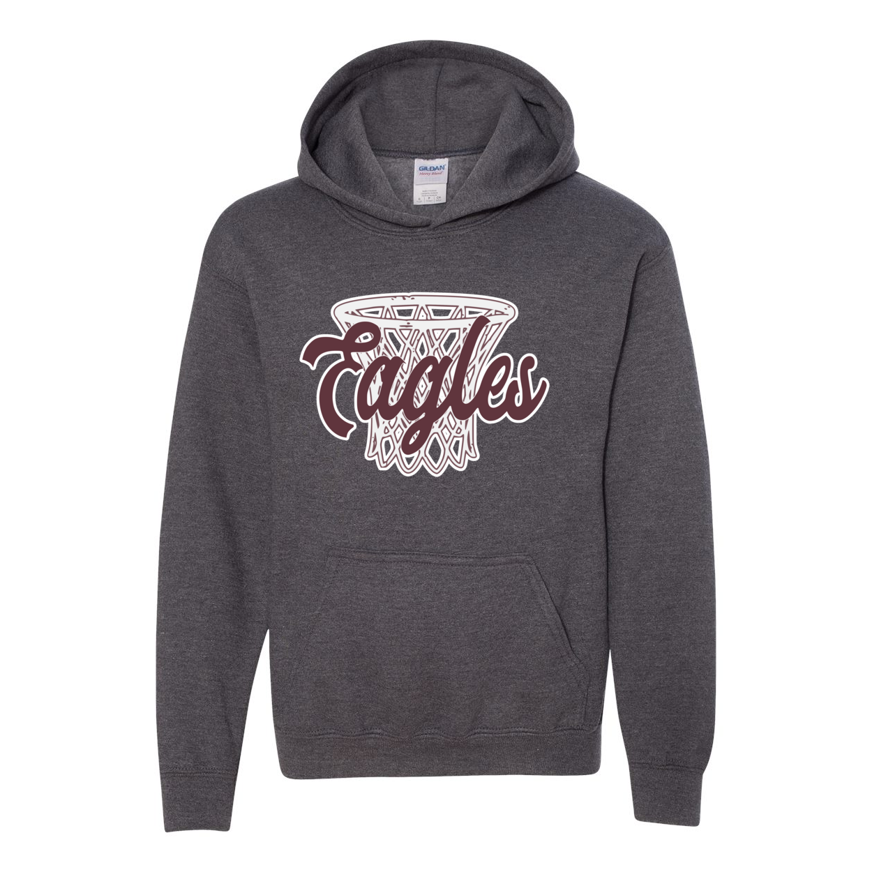 Youth Vintage Eagles Hoops Basketball Graphic Hoodie