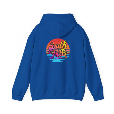 Adult Unisex South Hills Swim Club Sunset Script Graphic Hoodie