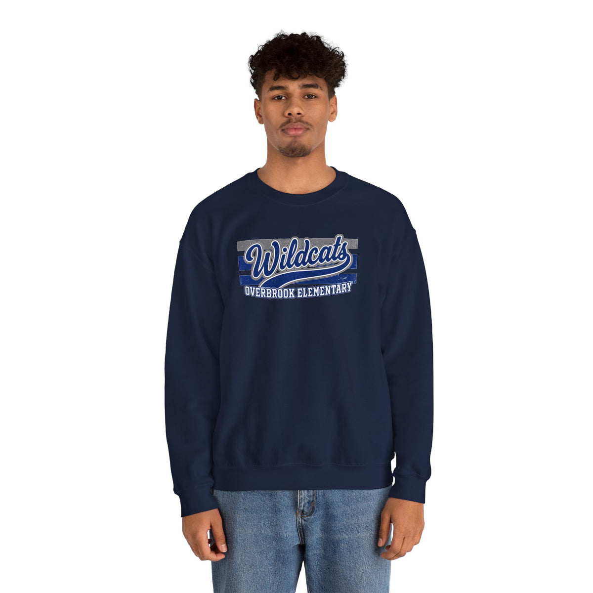 Adult Unisex Overbrook Elementary Wildcats Vintage Distressed Spirit Graphic Sweatshirt
