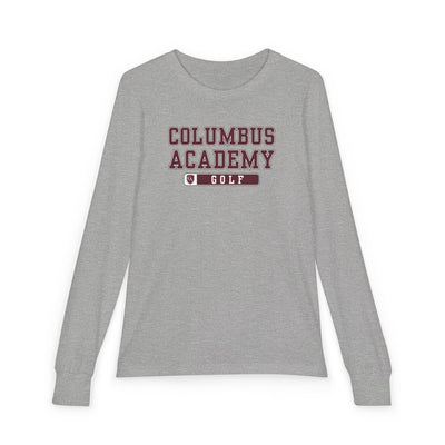 Youth Columbus Academy Golf Graphic Bella + Canvas Long Sleeve Soft Tee