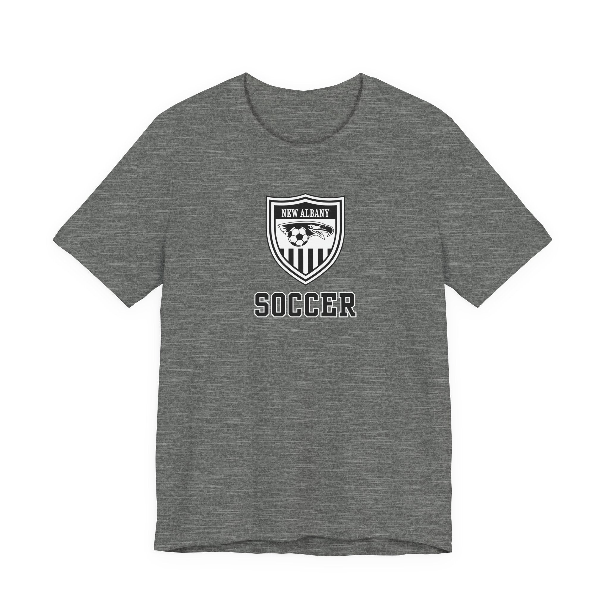 Adult Unisex New Albany Youth Soccer League Crest Graphic Short Sleeve Bella + Canvas Soft Tee
