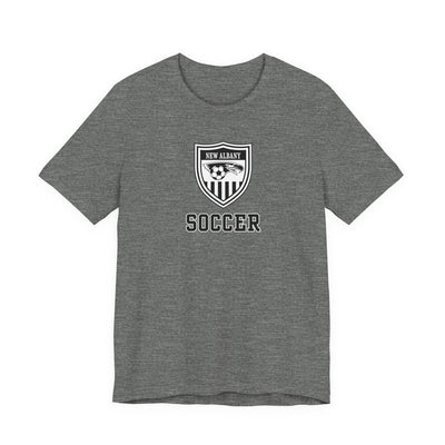 Adult Unisex New Albany Youth Soccer League Crest Graphic Short Sleeve Bella + Canvas Soft Tee