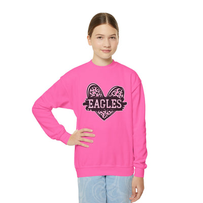 Youth Eagles Animal Print Heart Graphic Sweatshirt
