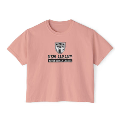 Women's New Albany Youth Soccer League Game Day Graphic Boxy Crop Short Sleeve Tee