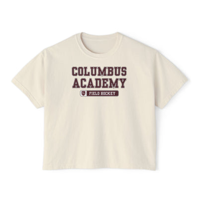 Women's Columbus Academy Field Hockey Graphic Boxy Crop Short Sleeve Tee