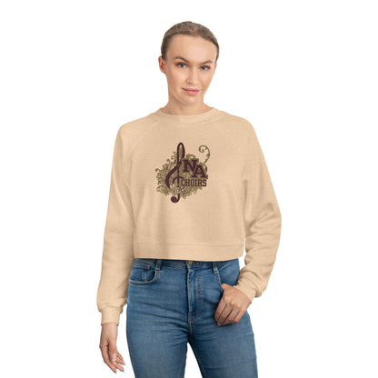 Women's Floral Medley Choirs Graphic Cropped Fleece Sweatshirt