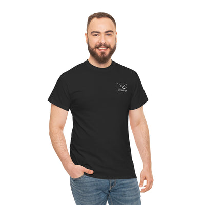 Adult Unisex Heavy Cotton Short Sleeve Tee - White Jennings Logo