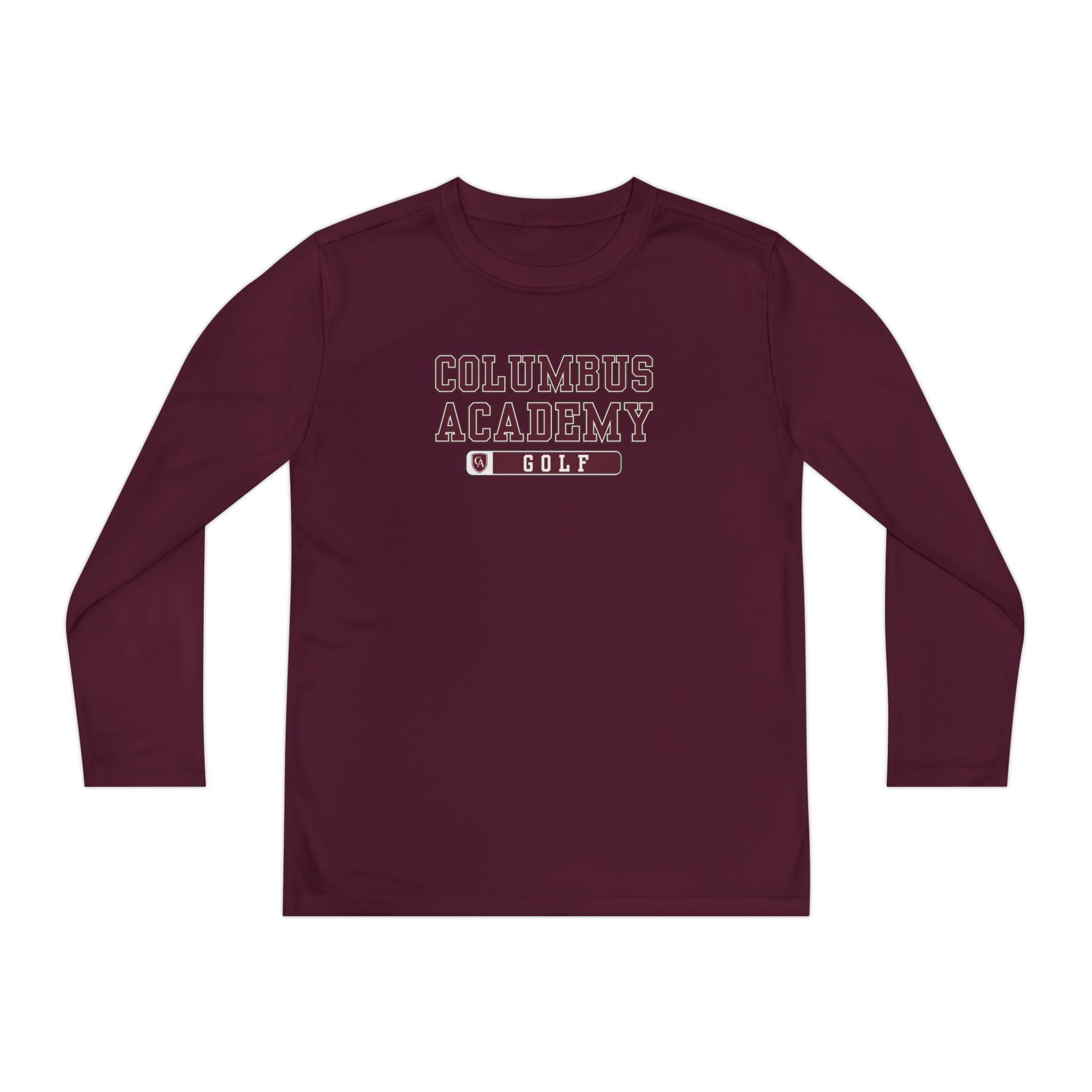 Youth Columbus Academy Golf Graphic Sport-Tek Competitor Performance Long Sleeve Tee
