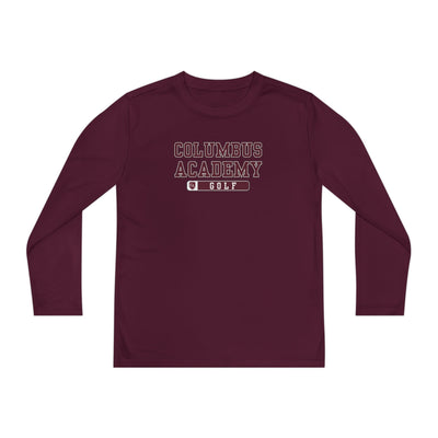 Youth Columbus Academy Golf Graphic Sport-Tek Competitor Performance Long Sleeve Tee