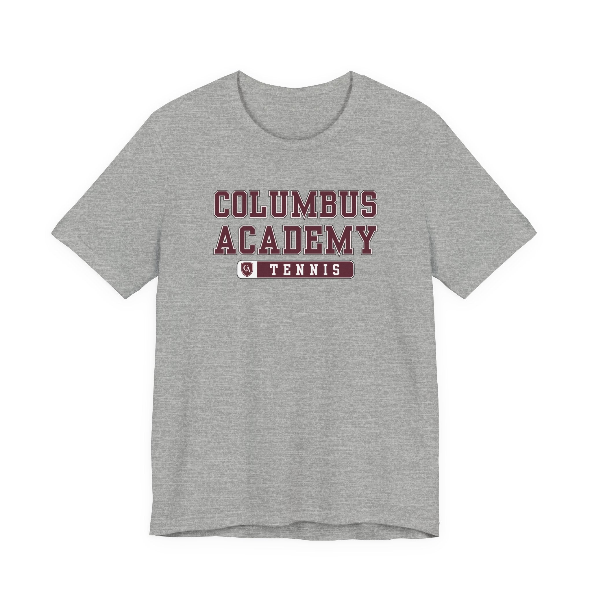 Adult Unisex Columbus Academy Tennis Graphic Short Sleeve Bella + Canvas Soft Tee