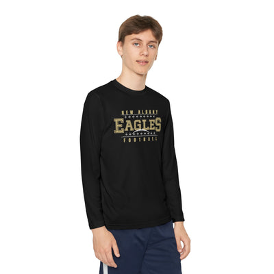 Youth New Albany Football Defend the Field Graphic Sport-Tek Competitor Performance Long Sleeve Tee