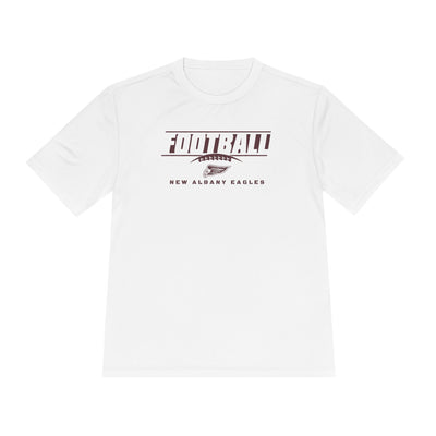 Adult Unisex New Albany Eagles Goal Line Maroon Graphic Short Sleeve Performance Tee