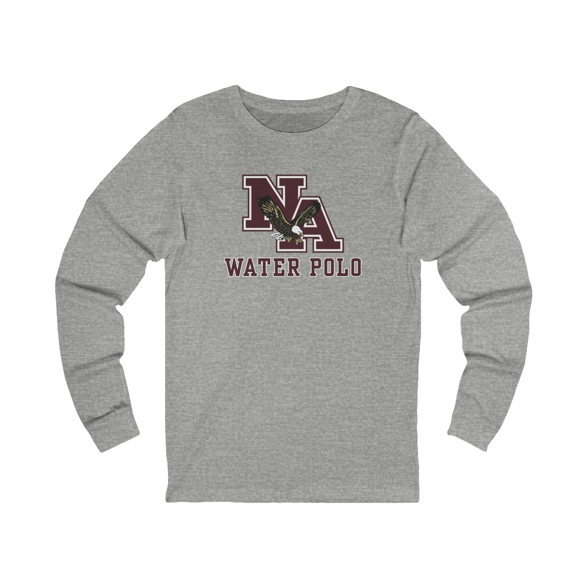 Adult Unisex New Albany Water Polo Classic Maroon Logo Graphic Long Sleeve Soft Tee