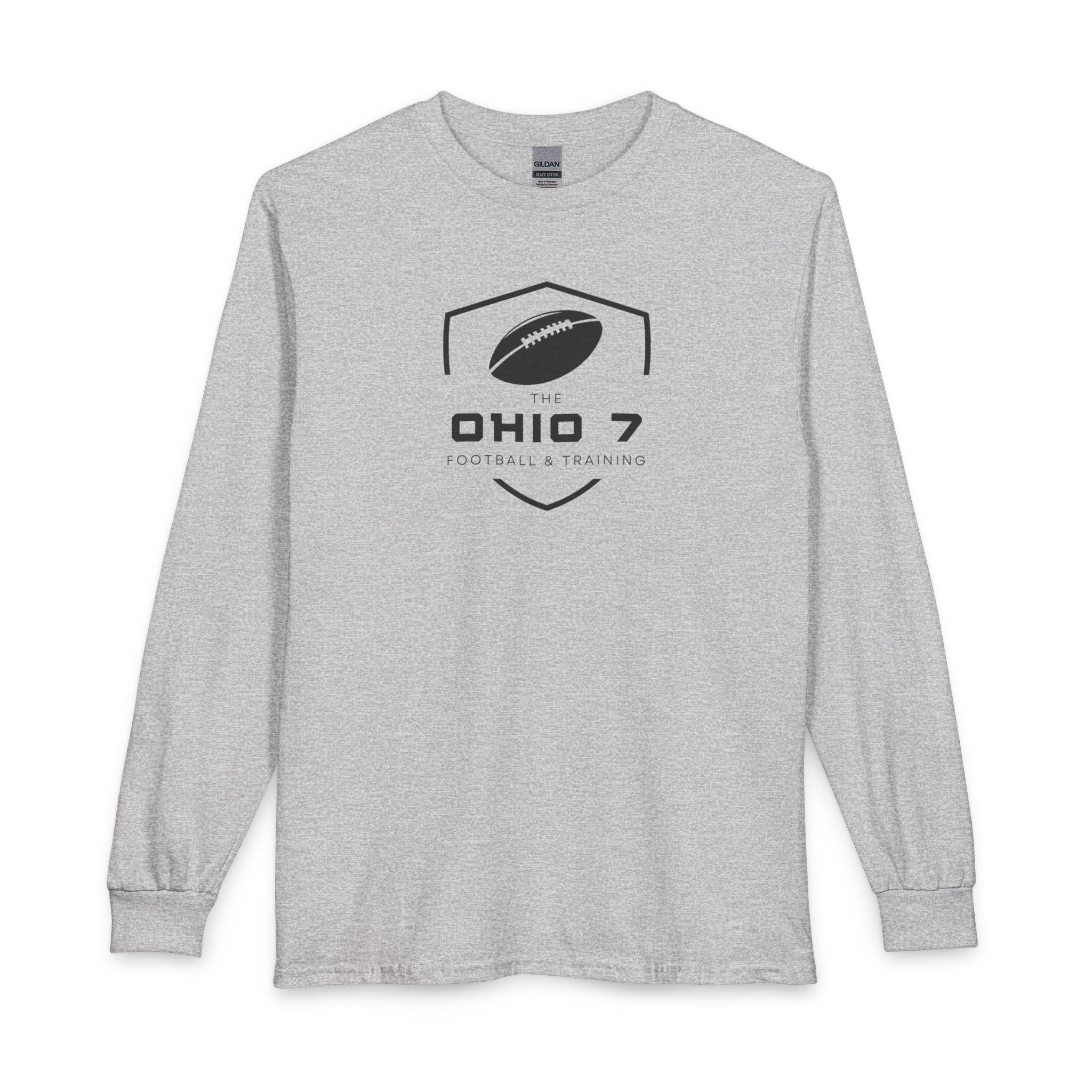 Adult Unisex The Ohio 7 Black Logo Long Sleeve Gildan Tee