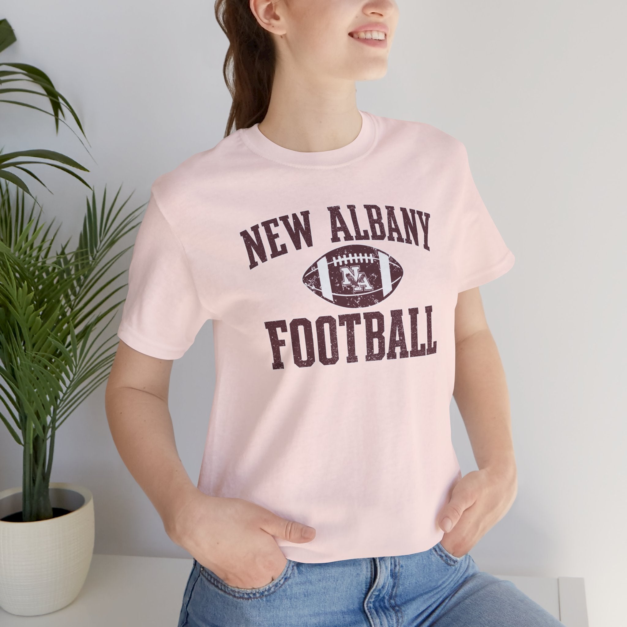 Adult Unisex New Albany Football Pride Graphic Short Sleeve Soft Tee