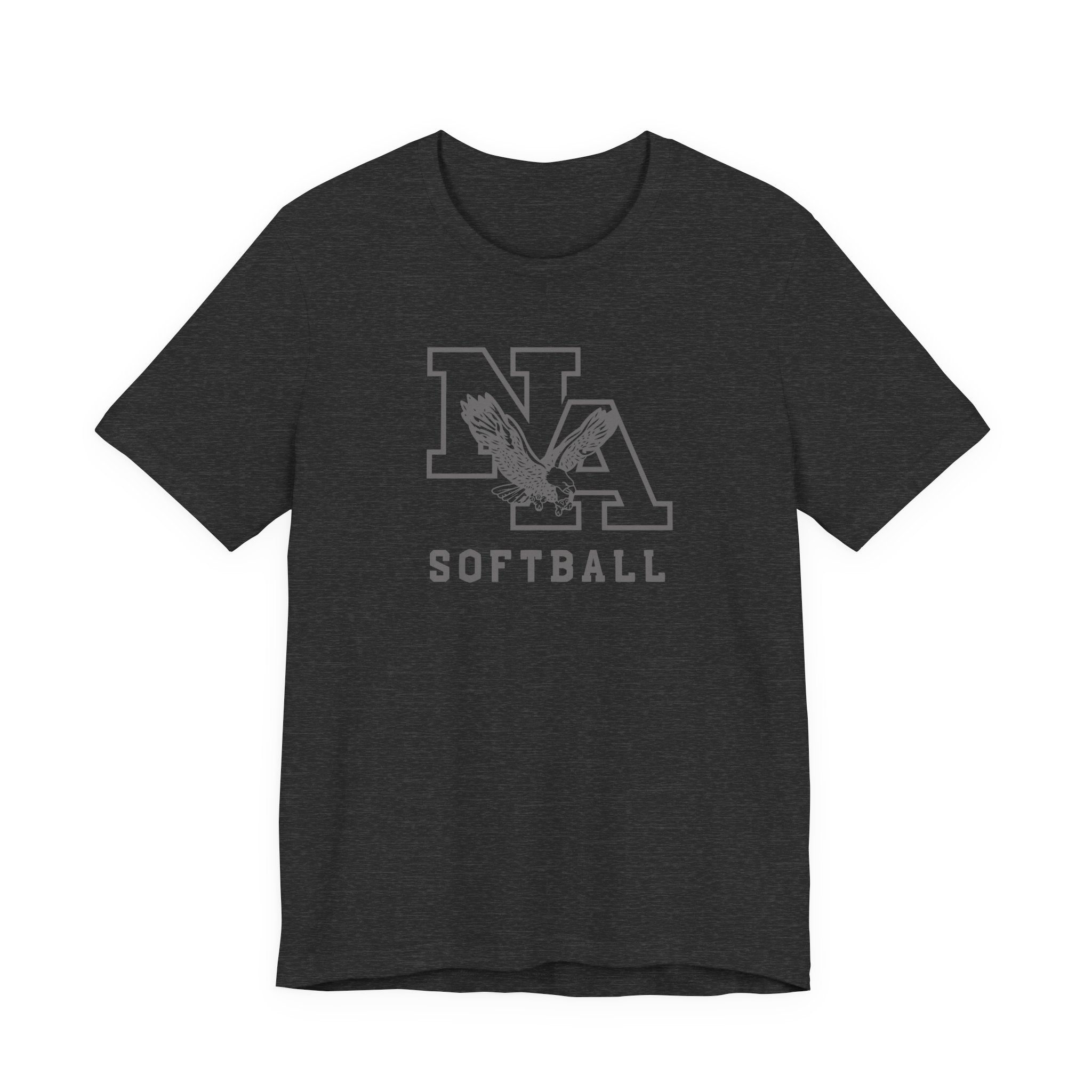 Adult Unisex New Albany Grey Tonal Softball Logo Graphic Short Sleeve Soft Tee